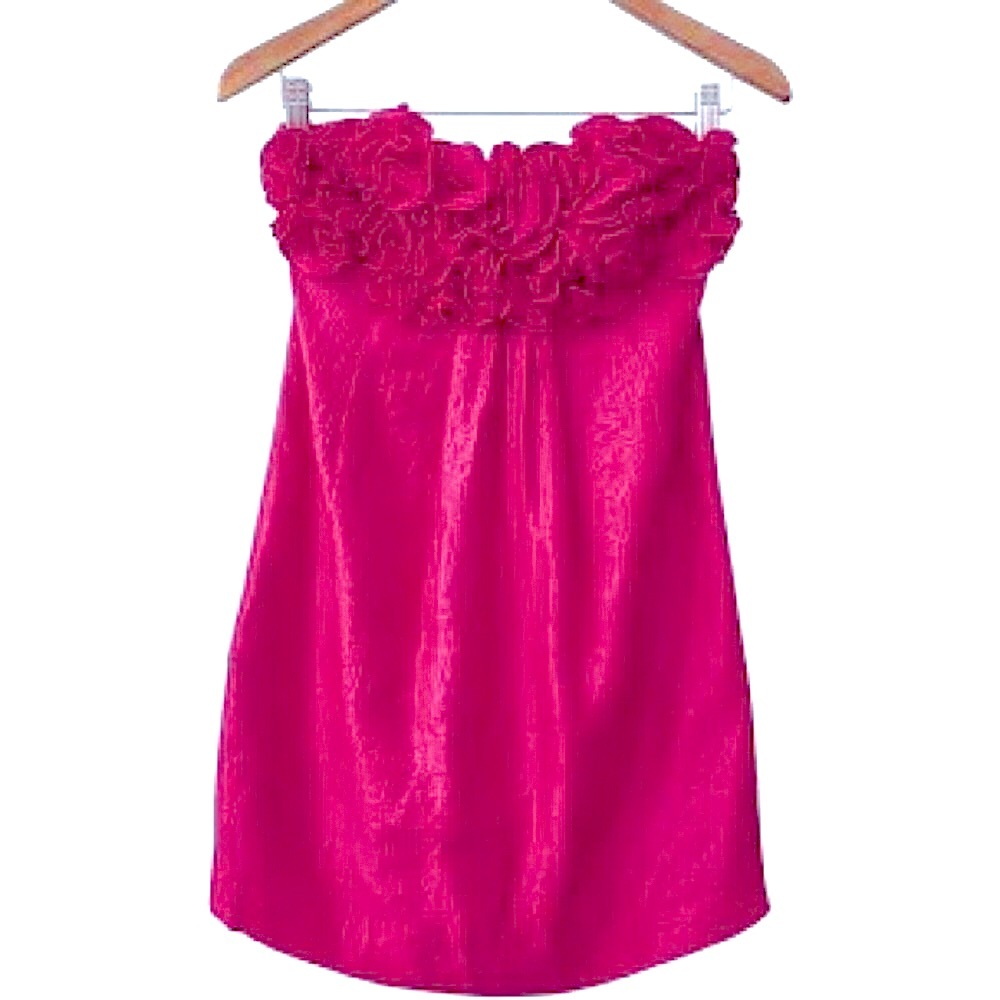 ALEXIA ADMOR: PINK IRRIDESCENT STRAPLESS DRESS SIZE M